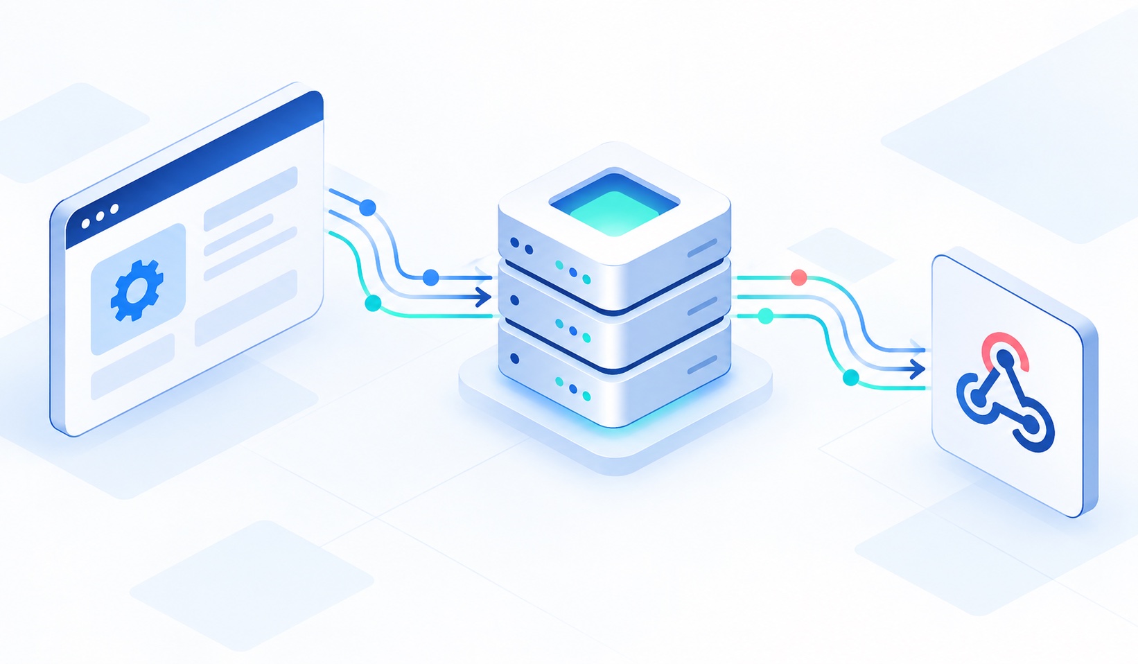 Ілюстрація API-інтеграції — перевірений вебхук, черга, повтор і пов’язані системи
